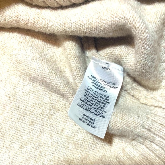Abound V-Neck 3/4 Sleeve Sweater Women Medium Oatmeal Cotton Blend - Picture 7 of 7